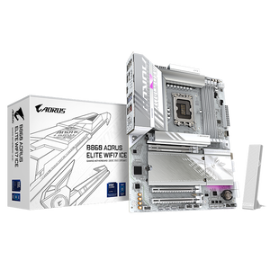 Gigabyte B860 Aorus Elite Ice  WiFi 7 Bluetooth 54  DDR5  ATX  Blanca  Placa Base Intel 1851