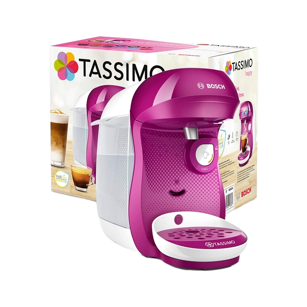Bosch Tassimo Happy Cafetera Multibebida BlancaRosa  Cafetera de Cápsulas Bosch Tassimo Happy Cafetera Multibebida BlancaRosa  Cafetera de Cápsulas