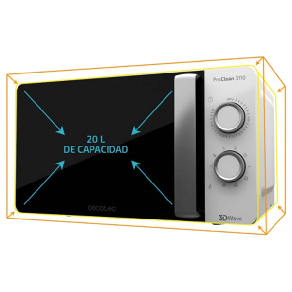 Cecotec ProClean 3110 Blanco 700W 20L con Grill Microondas Cecotec ProClean 3110 Blanco 700W 20L con Grill Microondas
