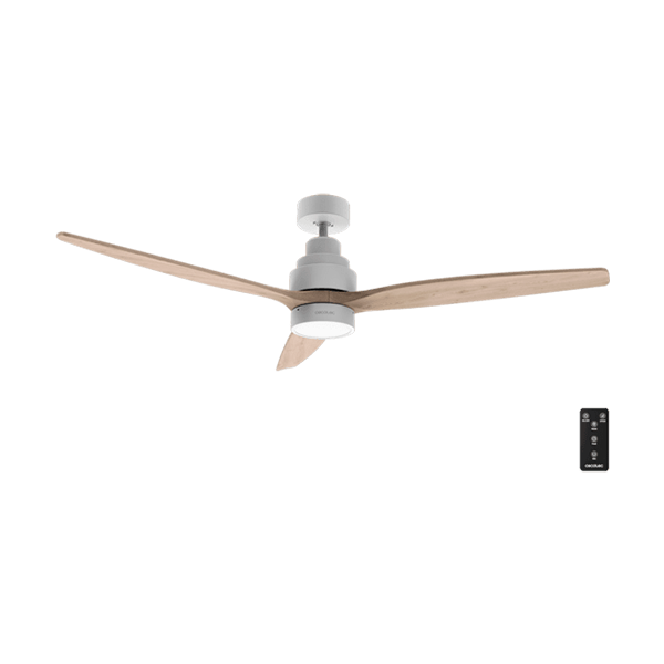Cecotec EnergySilence Aero 5300 Ventilador de techo blanco madera Motor DC 30W 52 Luz led Mando distancia 6 velocidades Cecotec EnergySilence Aero 5300 Ventilador de techo blanco madera Motor DC 30W 52 Luz led Mando distancia 6 velocidades