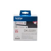 Brother DK22251 62mm 1524m negro y rojo térmico Etiquetas Brother DK22251 62mm 1524m negro y rojo térmico Etiquetas