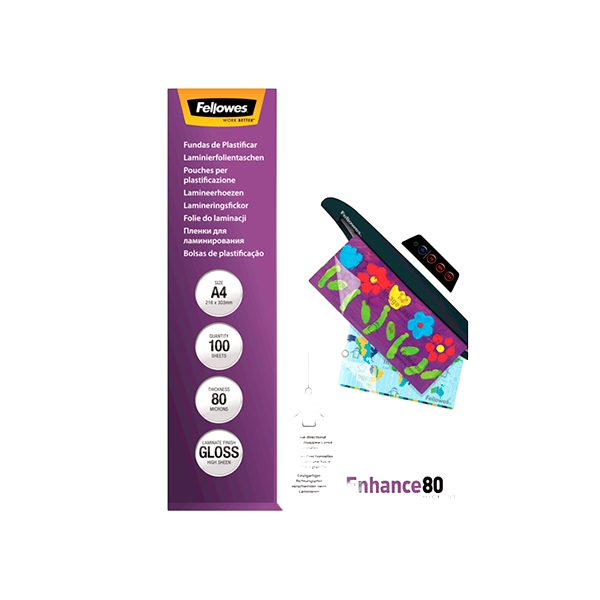 Fellowes A4 80micras 100uds Fundas de Plastificar Fellowes A4 80micras 100uds Fundas de Plastificar