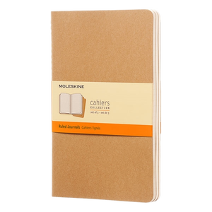 Moleskine Cuaderno Cahier Journals Pack de 3 Rayado Marrón Kraft Talla L