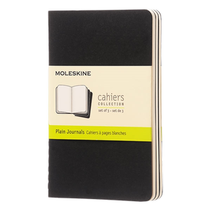 Moleskine Cuaderno Cahier Journals Pack de 3 Lisa Negro Talla P 9x14cm