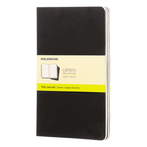 Moleskine Cuaderno Cahier Journals Pack de 3 Lisa Negro Talla L 13x21cm