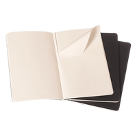 Moleskine Cuaderno Cahier Journals Pack de 3 Lisa Negro Talla L 13x21cm