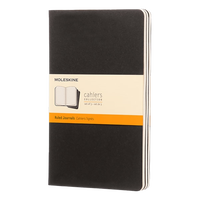 Moleskine Cuaderno Cahier Journals Pack de 3 Rayado Negro Talla L 13x21cm