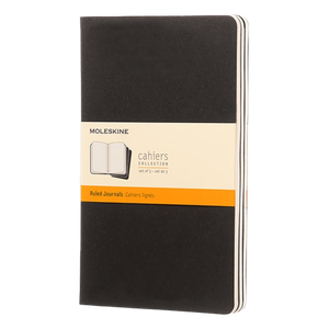 Moleskine Cuaderno Cahier Journals Pack de 3 Rayado Negro Talla L 13x21cm