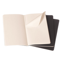 Moleskine Cuaderno Cahier Journals Pack de 3 Rayado Negro Talla L 13x21cm