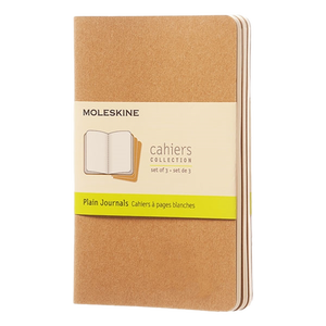 Moleskine Cuaderno Cahier Journals Pack de 3 Lisa Marrón Kraft Talla P 9x14cm