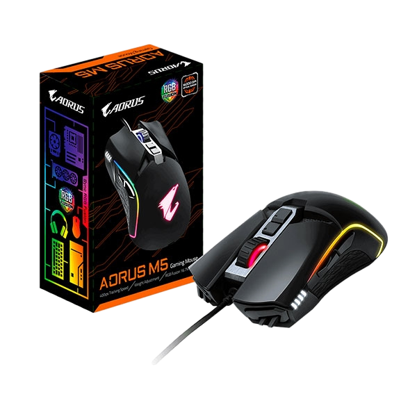 Gigabyte Aorus M5 RGB 16000 DPI  Ratón Gigabyte Aorus M5 RGB 16000 DPI  Ratón