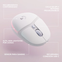 Logitech G705 Gaming Ratón Inalámbrico 6 Botones Sensor Óptico 8200 DPI LIGHTSPEED Bluetooth Iluminación RGB LIGHTSYNC Blanco Logitech G705 Gaming Ratón Inalámbrico 6 Botones Sensor Óptico 8200 DPI LIGHTSPEED Bluetooth Iluminación RGB LIGHTSYNC Blanco