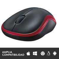 Logitech M185 Rojo  Ratón Inalámbrico Ambidiestro Sensor Óptico 1000 DPI Conectividad 24GHz Windows macOS