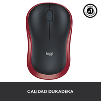 Logitech M185 Rojo  Ratón Inalámbrico Ambidiestro Sensor Óptico 1000 DPI Conectividad 24GHz Windows macOS
