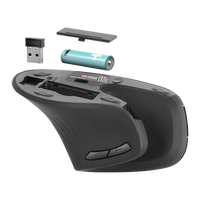 Mars Gaming MMWERGOPRO  Ratón Vertical Ergonómico Inalámbrico 3200 DPI Huano Switches Negro