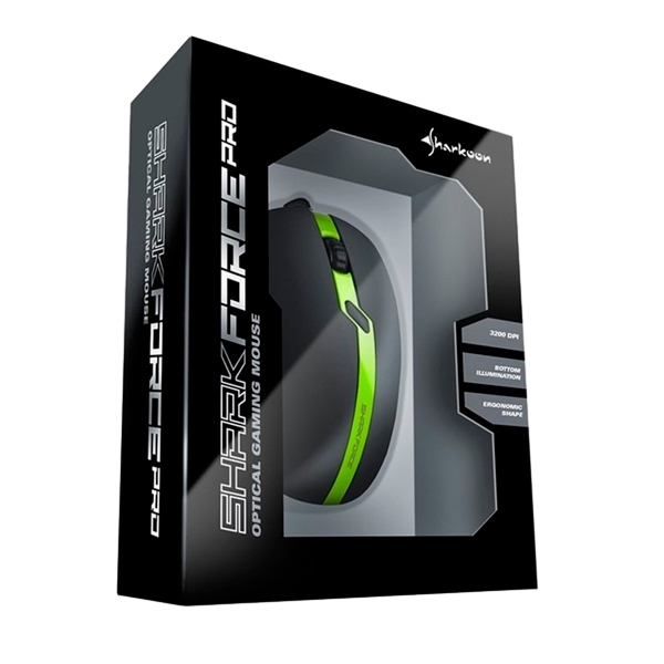 Sharkoon Force PRO USB 3200DPI Verde Ratón Sharkoon Force PRO USB 3200DPI Verde Ratón