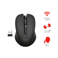 Trust Mydo Silent Click Óptico 1800DPI Negro  Ratón Inalámbrico