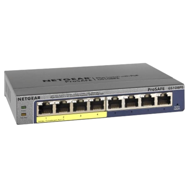 Netgear GS108PE 4 Puertos 4 puertos POE Gigabit Switch Netgear GS108PE 4 Puertos 4 puertos POE Gigabit Switch