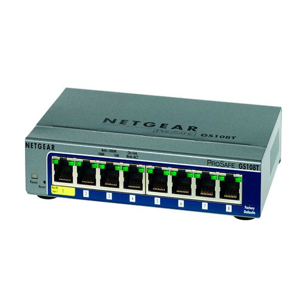 Netgear ProSafe GS108T 8 Puertos Gigabit  Switch Netgear ProSafe GS108T 8 Puertos Gigabit  Switch