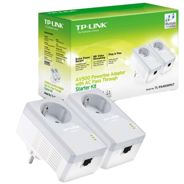 TPLink TLPA4010P KIT AV600 con enchufe  PLC TPLink TLPA4010P KIT AV600 con enchufe  PLC