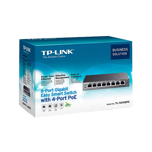TPLink SG108PE POE 55W Metálico Semigestionable Switch TPLink SG108PE POE 55W Metálico Semigestionable Switch