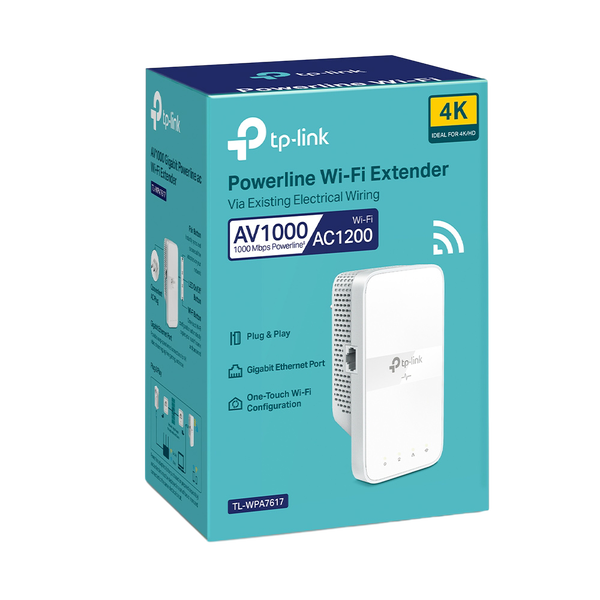 TPLink TLWPA7617 AV1000 Gigabit Doble Banda AC1200 WiFi Adaptador PLC TPLink TLWPA7617 AV1000 Gigabit Doble Banda AC1200 WiFi Adaptador PLC