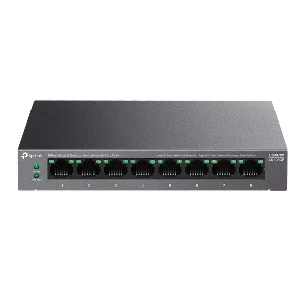 TPLink LS108GP Switch 8P PoE 65W Gigabit TPLink LS108GP Switch 8P PoE 65W Gigabit