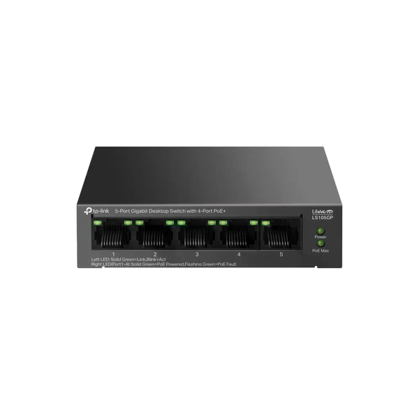 TPLink LS105GP Switch 5P PoE 65W Gigabit TPLink LS105GP Switch 5P PoE 65W Gigabit