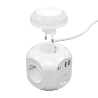 Aisens ASPS2A1CLPQ02W  4 Tomas  1xUSBC 20W PD30  2xUSBA 18W QC30  Luz Nocturna  18M Blanco  Regleta de Enchufes Sobremesa Multifunción