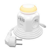Aisens ASPS3A1CL01W  4 Tomas  1 x USBC  3x USBC  Luz Nocturna  18M Blanco  Regleta de Enchufes Sobremesa Multifuncion