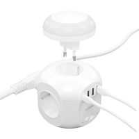 Aisens ASPS3A1CL01W  4 Tomas  1 x USBC  3x USBC  Luz Nocturna  18M Blanco  Regleta de Enchufes Sobremesa Multifuncion