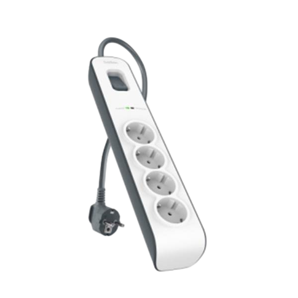 Belkin BSV400VF2M 4 Tomas Botones BlancoGris  Regleta Belkin BSV400VF2M 4 Tomas Botones BlancoGris  Regleta