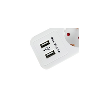 Equip 5 Tomas Schuko  2 USB 15M con interruptor  Regleta