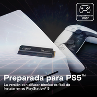 Crucial T500 1TB SSD M2 NVMe Gen4 Con disipador térmico Crucial T500 1TB SSD M2 NVMe Gen4 Con disipador térmico