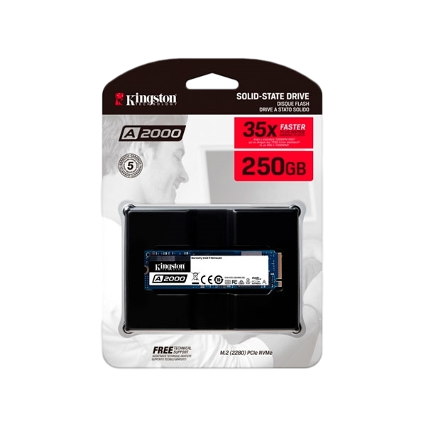 Kingston A2000 M2 2280 NVMe PCIe 250GB Disco Duro SSD Kingston A2000 M2 2280 NVMe PCIe 250GB Disco Duro SSD