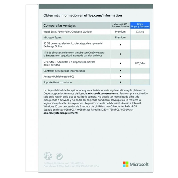 Microsoft Office Hogar y Empresa 2021 Caja  Suite Microsoft Office Hogar y Empresa 2021 Caja  Suite