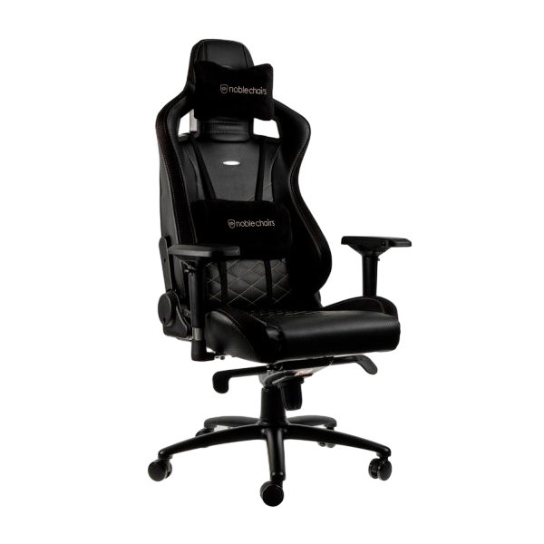 Noblechairs Epic cuero PU negro dorado Silla Noblechairs Epic cuero PU negro dorado Silla