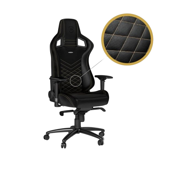 Noblechairs Epic cuero PU negro dorado Silla Noblechairs Epic cuero PU negro dorado Silla