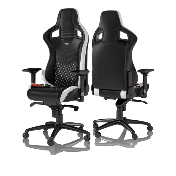 Noblechairs Epic cuero negro blanco rojo Silla Noblechairs Epic cuero negro blanco rojo Silla