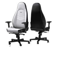 Noblechairs Icon cuero PU blanco  negro  Silla