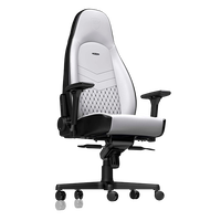 Noblechairs Icon cuero PU blanco  negro  Silla