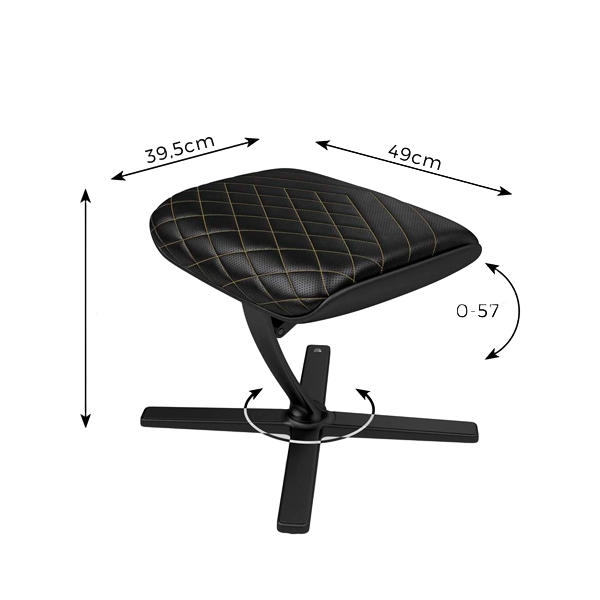 Noblechairs cuero PU negro  dorado  Reposapiés Noblechairs cuero PU negro  dorado  Reposapiés