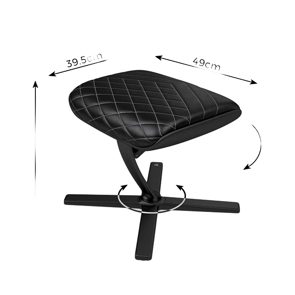 Noblechairs cuero PU negro  blanco  Reposapiés Noblechairs cuero PU negro  blanco  Reposapiés