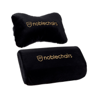 Noblechair set lumbar y cervical negro  dorado  Cojin