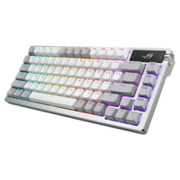ASUS ROG Azoth Moonlight White 75 Teclado mecánico Inalámbrico Switches ROG NX Snow Hotswappable Pantalla OLED Gasket Mount PBT DoubleShot