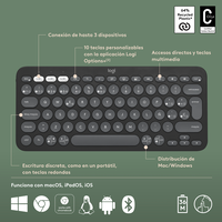Logitech Pebble Keys 2 K380S Grafito  Teclado