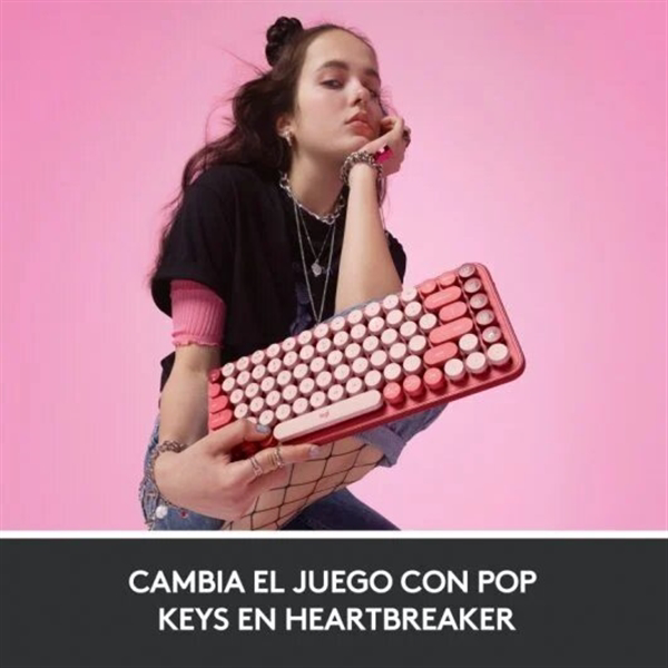 Logitech POP Keys Mecánico Inalámbrico Heartbreaker  Teclado Logitech POP Keys Mecánico Inalámbrico Heartbreaker  Teclado