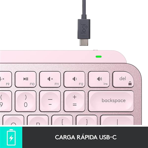 Logitech MX Keys Mini Retroiluminado Rosado ES Teclado Logitech MX Keys Mini Retroiluminado Rosado ES Teclado