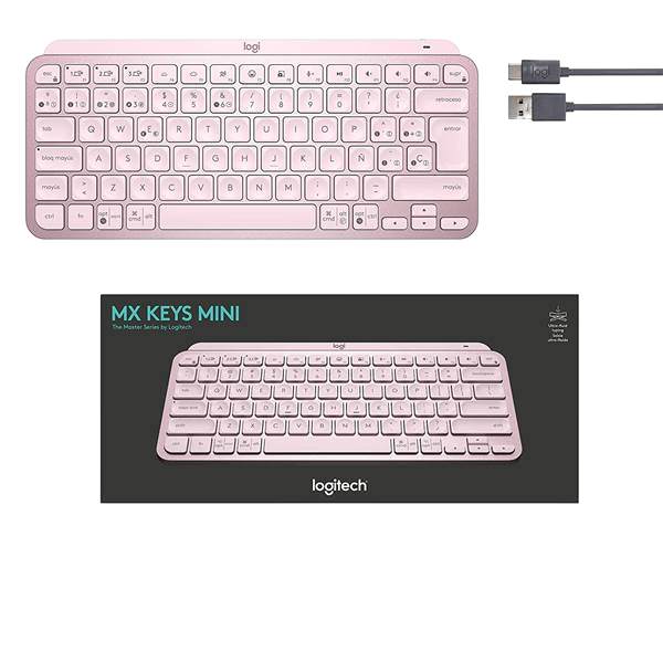 Logitech MX Keys Mini Retroiluminado Rosado ES Teclado Logitech MX Keys Mini Retroiluminado Rosado ES Teclado