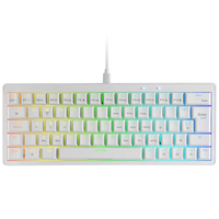 Mars Gaming MKMINIPRO Compact Blanco  Teclado mecánico 60 Switch Brown RGB HotSwappable Antighosting